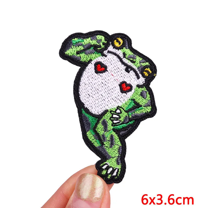 🦖 Funny Animal Patch — Cat, Frog, Dino & Duck Iron-On