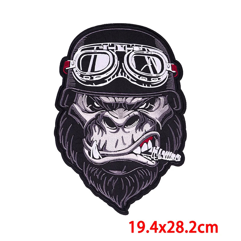 Gorilla patch with goggles on a white background