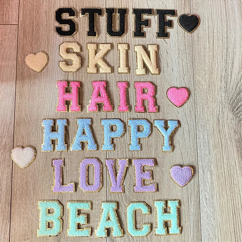 🔠 A–Z Pink Towel Letter Patch — 8cm Iron-On Alphabet
