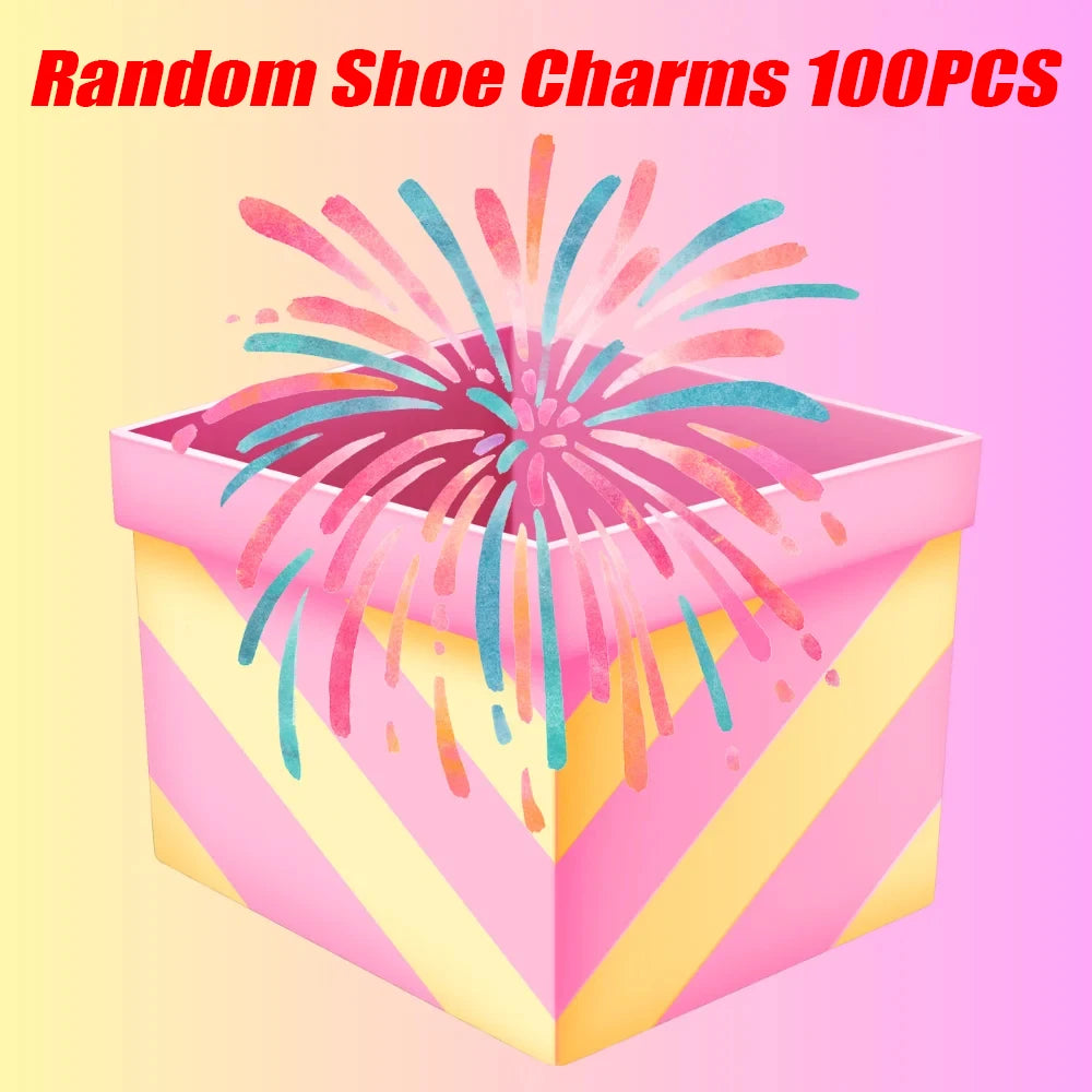 🌈20/50/100pcs Kawaii Shoe Charms – Random Cartoon Animals & Cute Icons for Crocs, Clogs & Bags