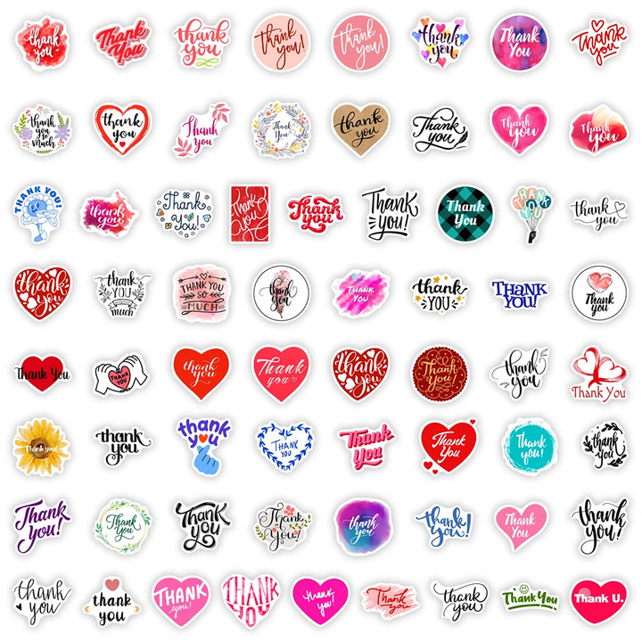 Thank You Stickers — Waterproof Vinyl Decals for Gifts &amp; Journals
