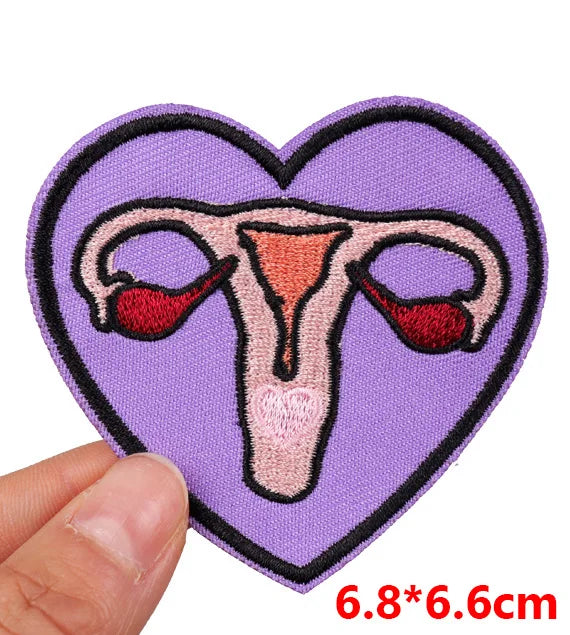 🧷 Feminist & Girl Power Patch — Iron-On Embroidered Uterus, Mom, Equality & Self-Love Designs for Jackets, Jeans & DIY Decor