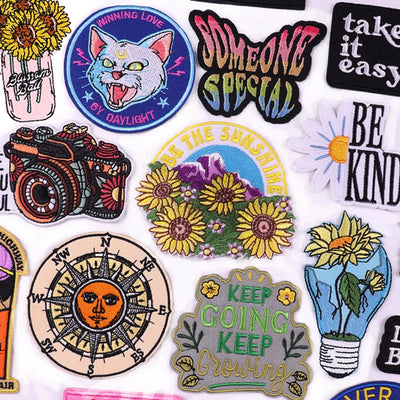 🐱 Cat & Quote Iron-On Patches – Fun, Feminist & Floral Designs