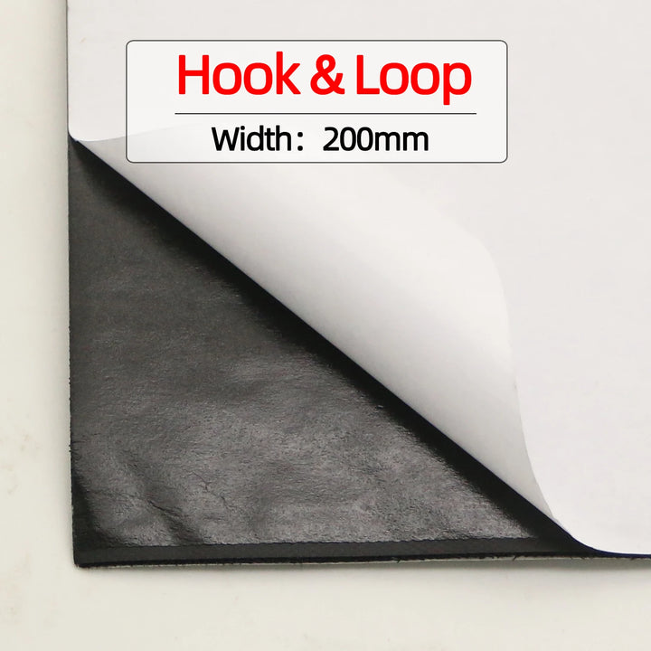 Hook and loop material with a label indicating width: 200mm on a neutral background