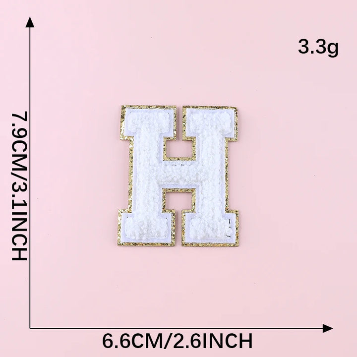 A-Z Letter Patches for Clothing Large Pink Towel Embroidery Patches on Clothes Stickers Appliques DIY Craft Accessories Size:8CM