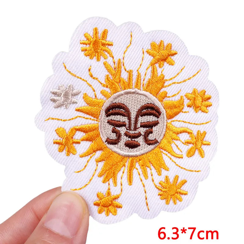 🧷 Cute Pink Aesthetic Embroidered Patch – Iron-On Butterfly, Rainbow, Heart, and Flower Designs for Jackets & DIY Clothing