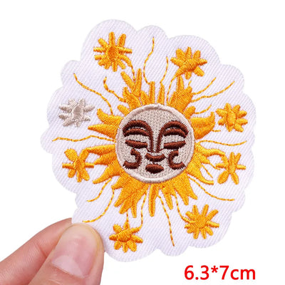 🧷 Cute Pink Aesthetic Embroidered Patch – Iron-On Butterfly, Rainbow, Heart, and Flower Designs for Jackets & DIY Clothing