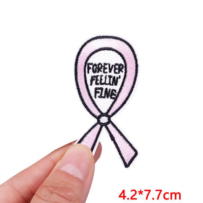 🧷 Cute Pink Aesthetic Embroidered Patch – Iron-On Butterfly, Rainbow, Heart, and Flower Designs for Jackets & DIY Clothing