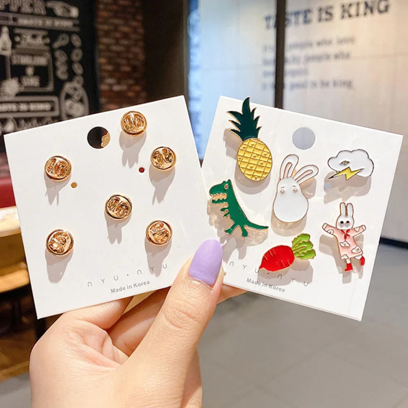 10-100PCS Cute Animal Plant Enamel Pins Random Metal Badges Lapel Brooches Decor Backpack Clothing Hat Bag For Women Kid Jewelry