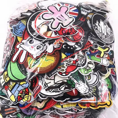 Bag of assorted colorful stickers with various designs.