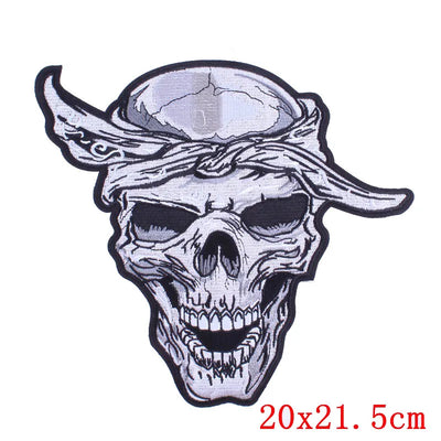 Skull with horns patch on a white background