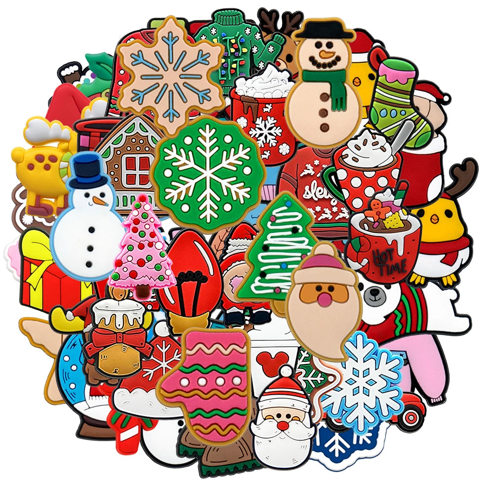 🎄Christmas Shoe Charms – 10/20/50/100PCS Random Holiday PVC Clog Accessories for Kids & Adults