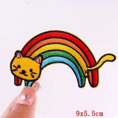 🦖 Funny Animal Patch — Cat, Frog, Dino & Duck Iron-On