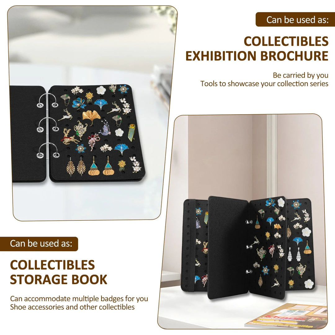 Felt Patch &amp; Pin Display Storage Book – Portable Badge Organizer Album