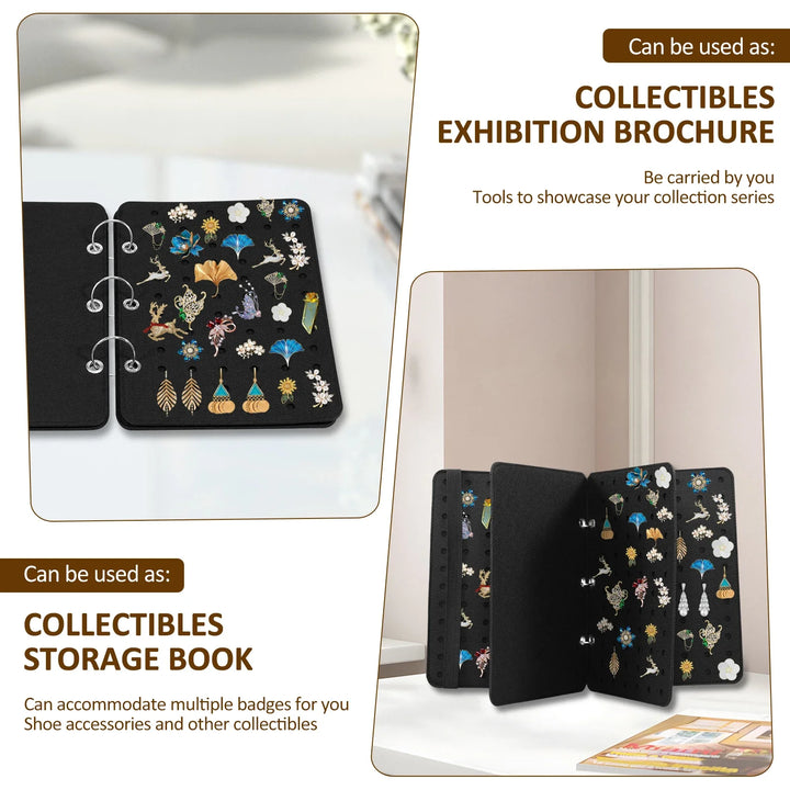 Felt Patch &amp; Pin Display Storage Book – Portable Badge Organizer Album