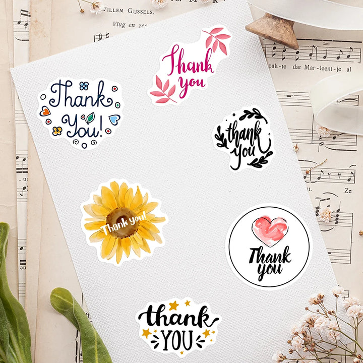 Thank You Stickers — Waterproof Vinyl Decals for Gifts &amp; Journals