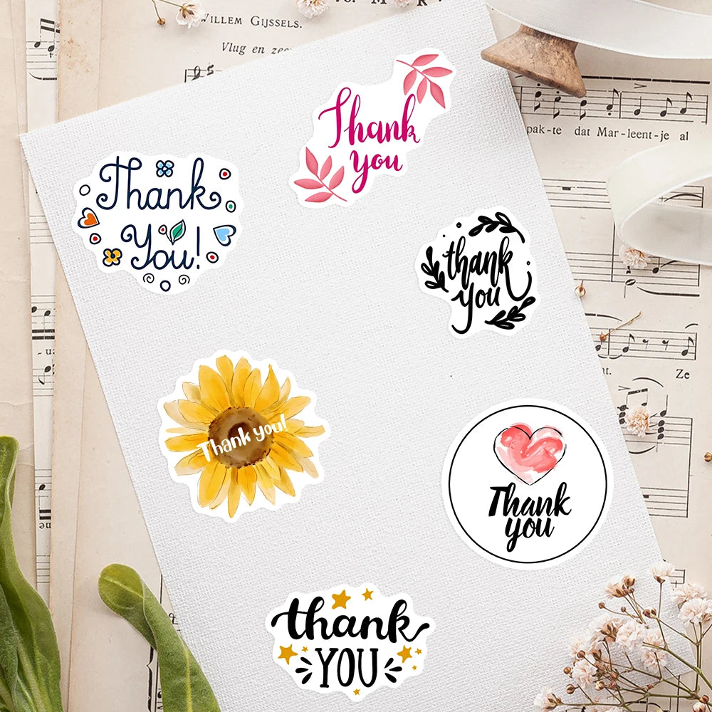 🙏 Thank You Stickers — Waterproof Vinyl Decals for Gifts & Journals