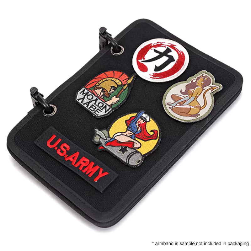 Black Tactical patch display panel loose set for storage and hook loop organization
