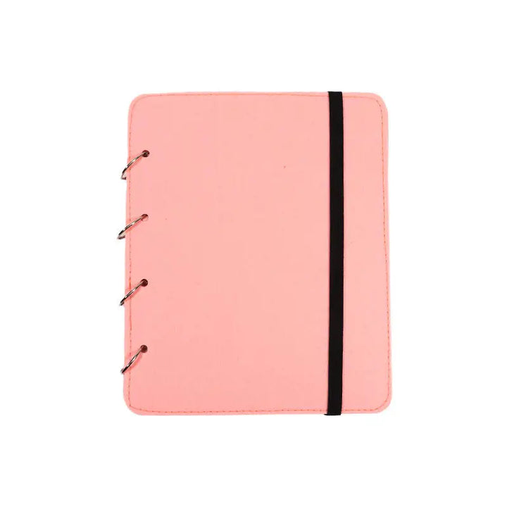 Pink Felt Pin &amp; Patch Display Storage Book on a white background 
