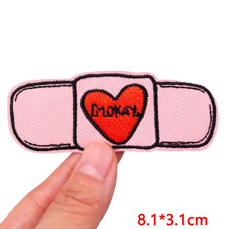 🧷 Bold Quote & Letter Patch — Cartoon Iron-On