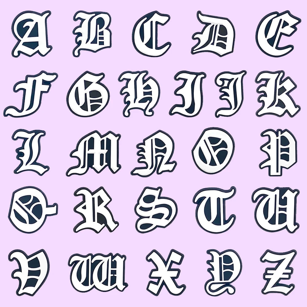 🔡26PCS Alphabet Shoe Charms – A–Z Letter Pins in LED, PVC & Metal for Clogs & More