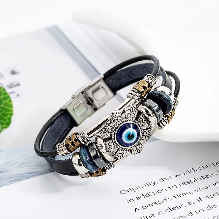 Multistrand bracelet with decorative elements on a book page