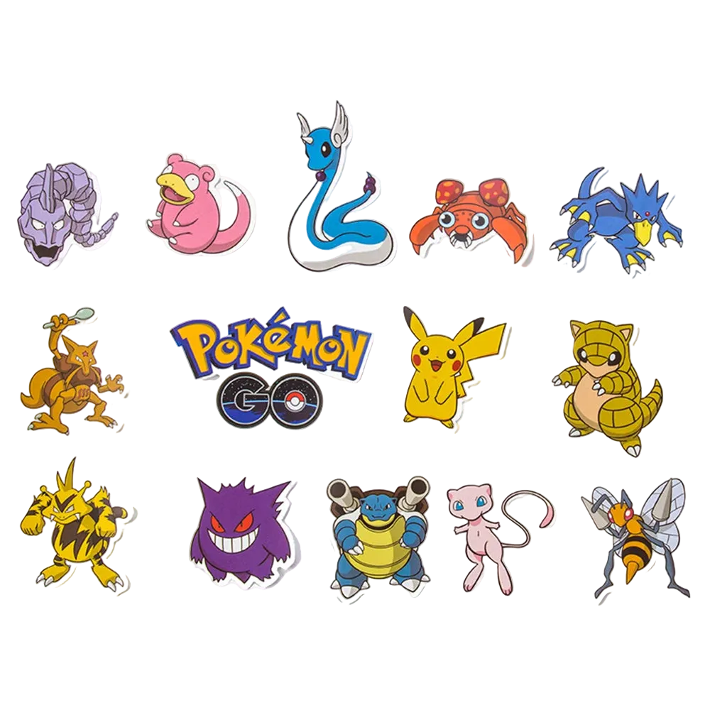Collection of various cartoon characters with &