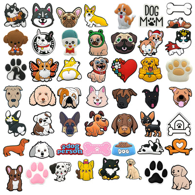 🦆50pcs Animal Shoe Charms – Cute Cats, Dogs, Ducks & More for Crocs, Sandals & Clogs