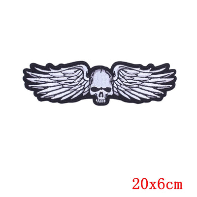 Skull with wings patch on a white background