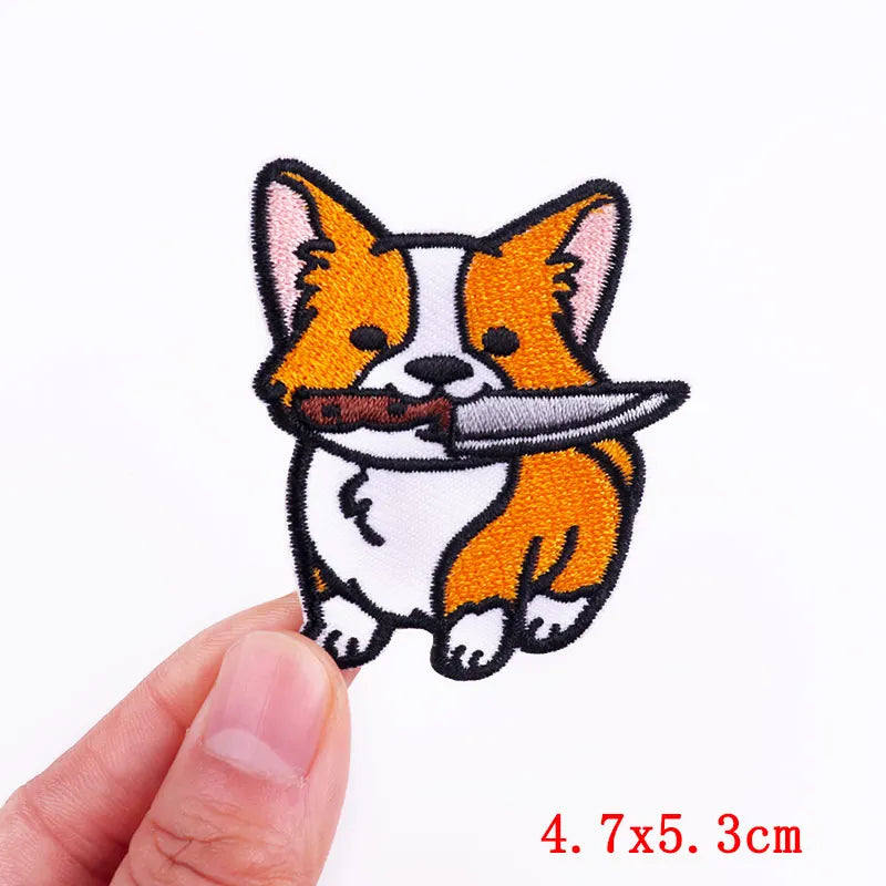 🦖 Funny Animal Patch — Cat, Frog, Dino & Duck Iron-On