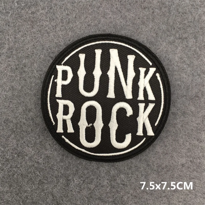Punk Rock patch on a gray background