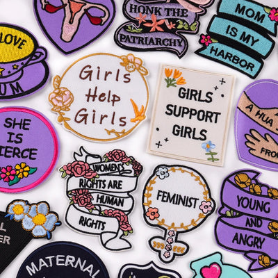 🧷 Feminist & Girl Power Patch — Iron-On Embroidered Uterus, Mom, Equality & Self-Love Designs for Jackets, Jeans & DIY Decor