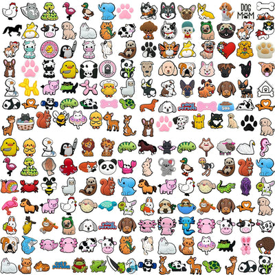 🦆50pcs Animal Shoe Charms – Cute Cats, Dogs, Ducks & More for Crocs, Sandals & Clogs