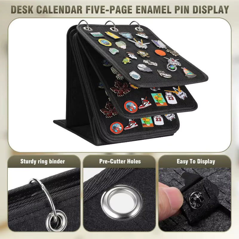 Black Felt Pin Display Stand
with various pins and details feature of its components 