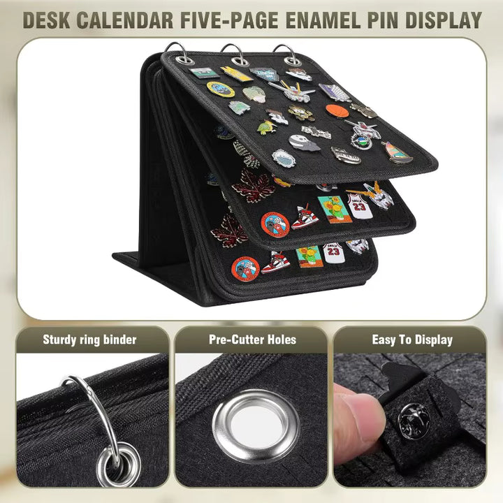Black Felt Pin Display Stand
with various pins and details feature of its components 