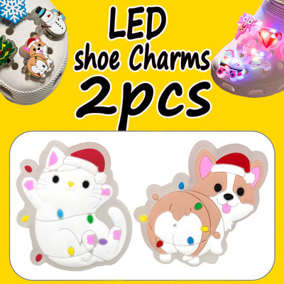 🎄1/2pcs LED Christmas Shoe Charms – Light-Up Santa, Snowman, Tree & Holiday Icons for Clogs