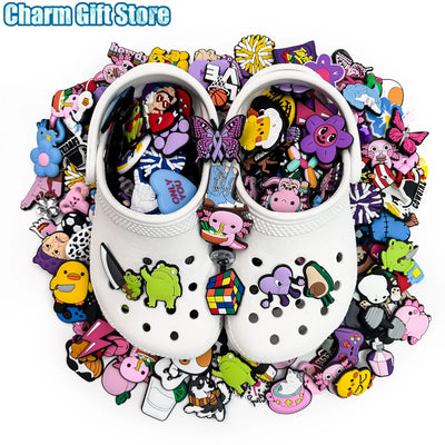 🧃20/50/100pcs Random Kawaii Shoe Charms – Cartoon Animals, Icons & Characters for Crocs & Clogs