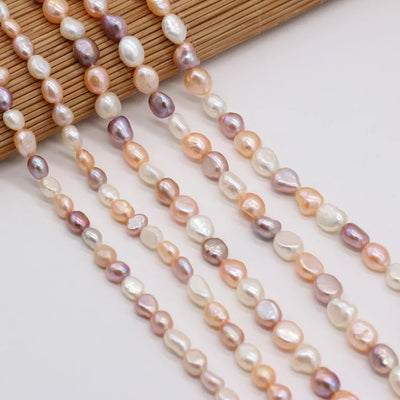 🌊 Natural Freshwater Pearl Beads — Irregular Nugget Strand (DIY)