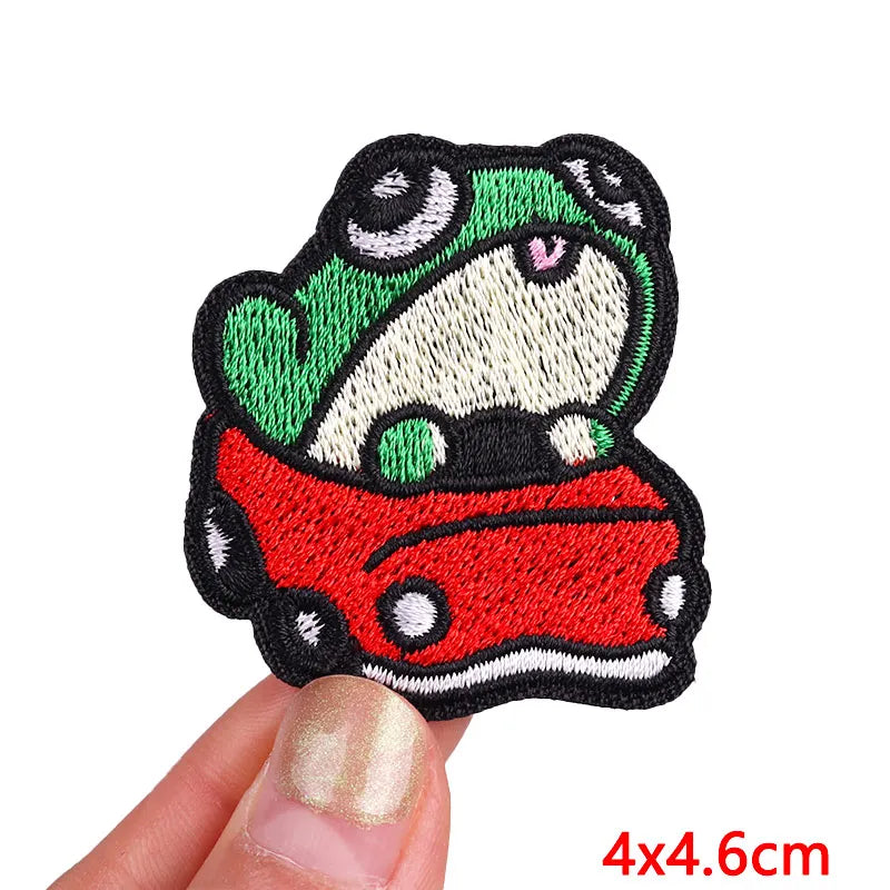 🦖 Funny Animal Patch — Cat, Frog, Dino & Duck Iron-On
