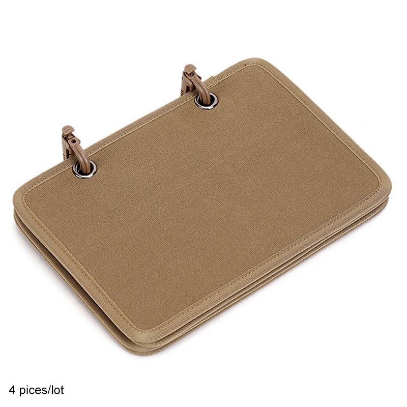 Tan panels with plastic clip on a white background