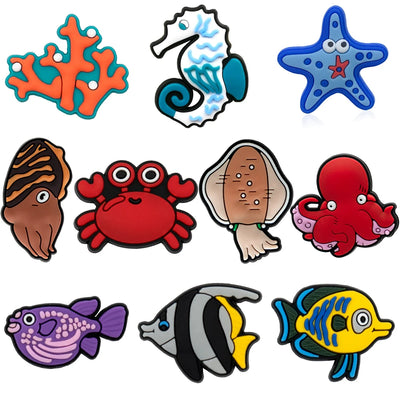 👟10PCS Shoe Charms Set – Themed PVC Decorations for Crocs, Sandals, Bags & More