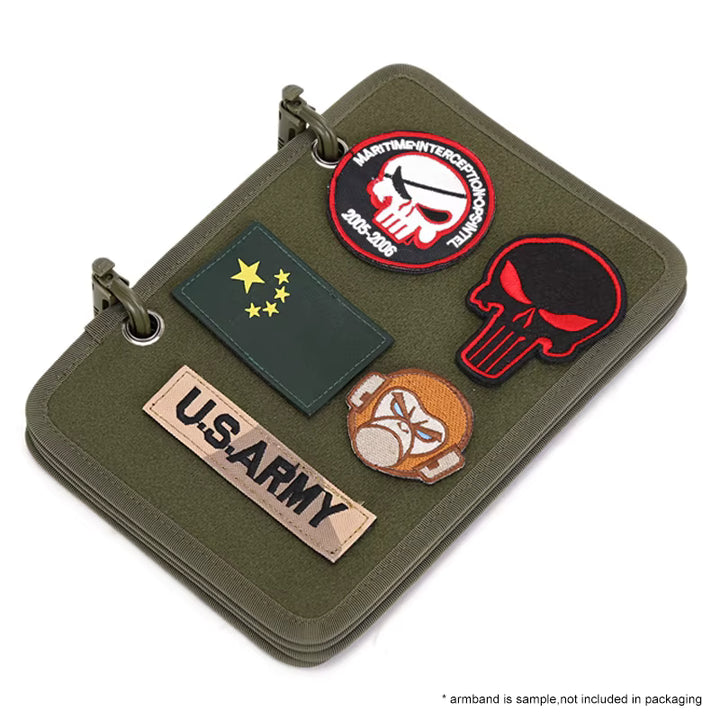 Green Tactical patch display panel loose set for storage and hook loop organization