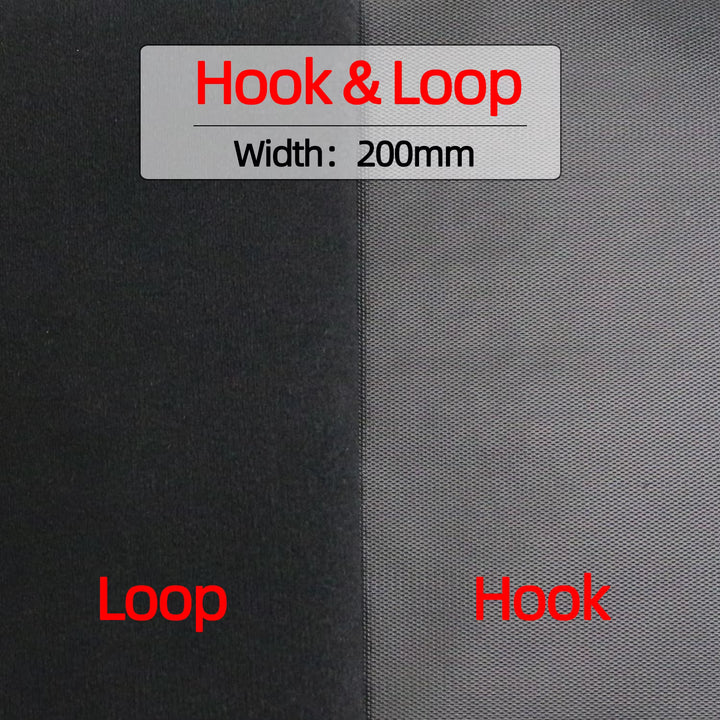 Self Adhesive Hook &amp; Loop Tape 200mm – Black Velcro Strip 1M–4M, Hook, Loop or Set