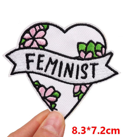 🧷 Feminist & Girl Power Patch — Iron-On Embroidered Uterus, Mom, Equality & Self-Love Designs for Jackets, Jeans & DIY Decor