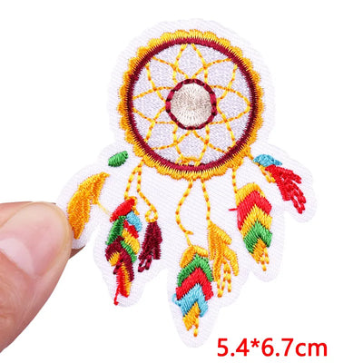 🧷 Cute Pink Aesthetic Embroidered Patch – Iron-On Butterfly, Rainbow, Heart, and Flower Designs for Jackets & DIY Clothing