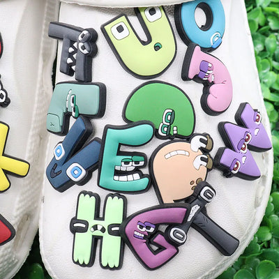 🔤26PCS Alphabet Shoe Charms – A–Z Letters in Cartoon & Classic Styles for Kids & Adults