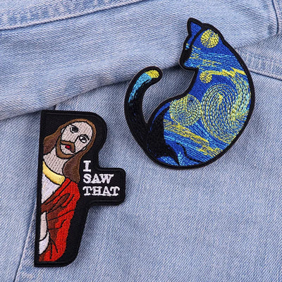 🦖 Funny Animal Patch — Cat, Frog, Dino & Duck Iron-On