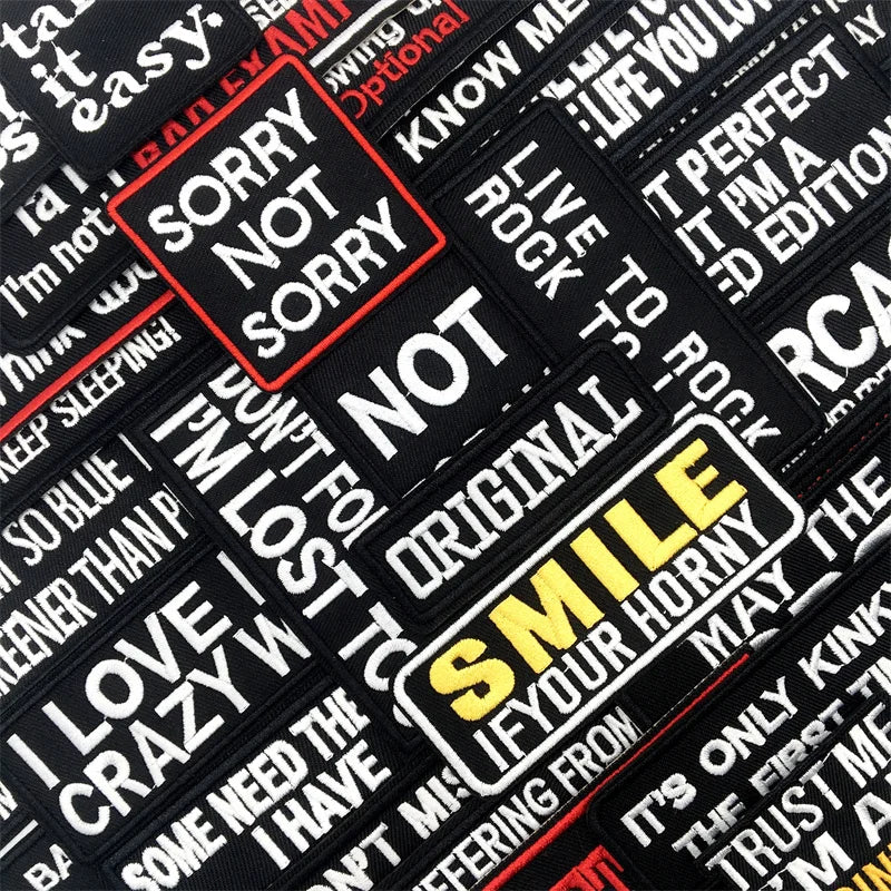 Collection of motivational and humorous stickers with text on a black background