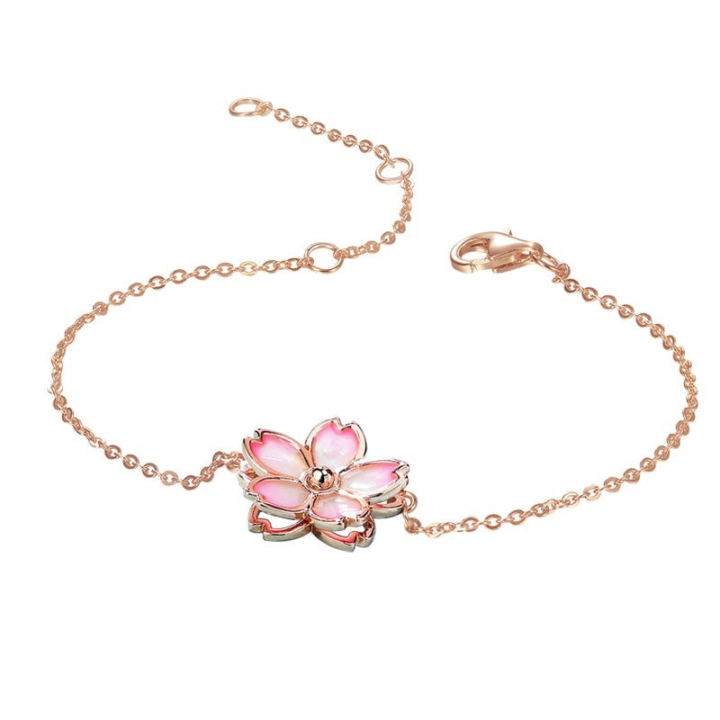 Cherry Blossom 925 Sterling Silver — Necklace / Bracelet / Studs