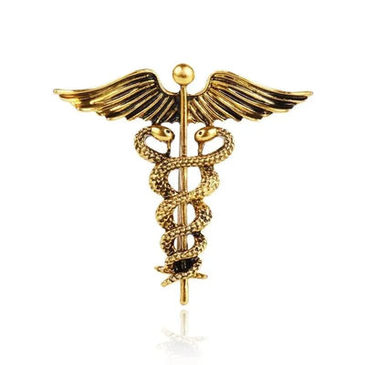 BROOCHITON Brooches Gold Angel Wings Snake Brooch